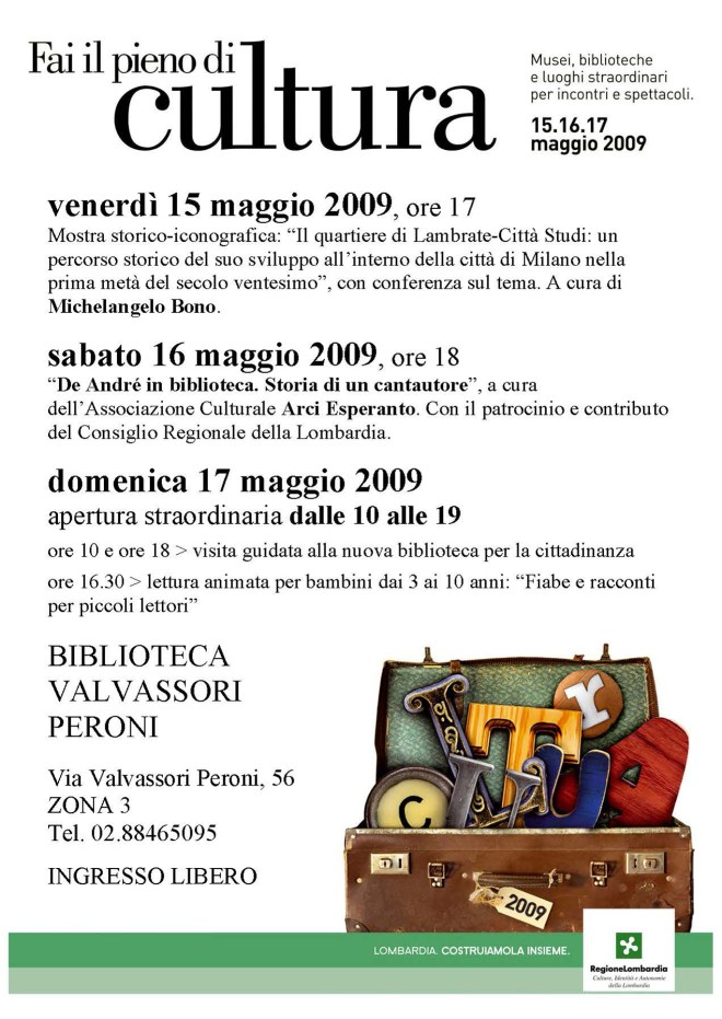 00209FAI IL PIENO DI CULTURA Valvassori