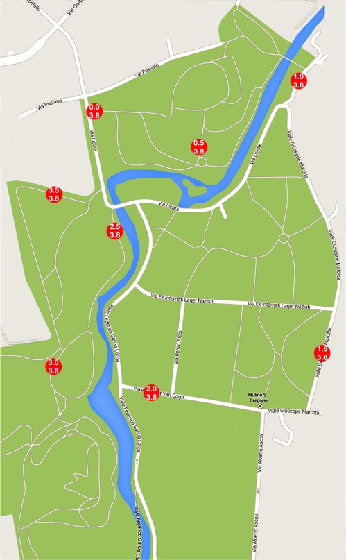 Parco Lambro. Circuito guidato per podisti, corridori e ciclisti.